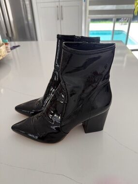 Loeffler Randall Black Patent Leather Pointed Toe Bootie